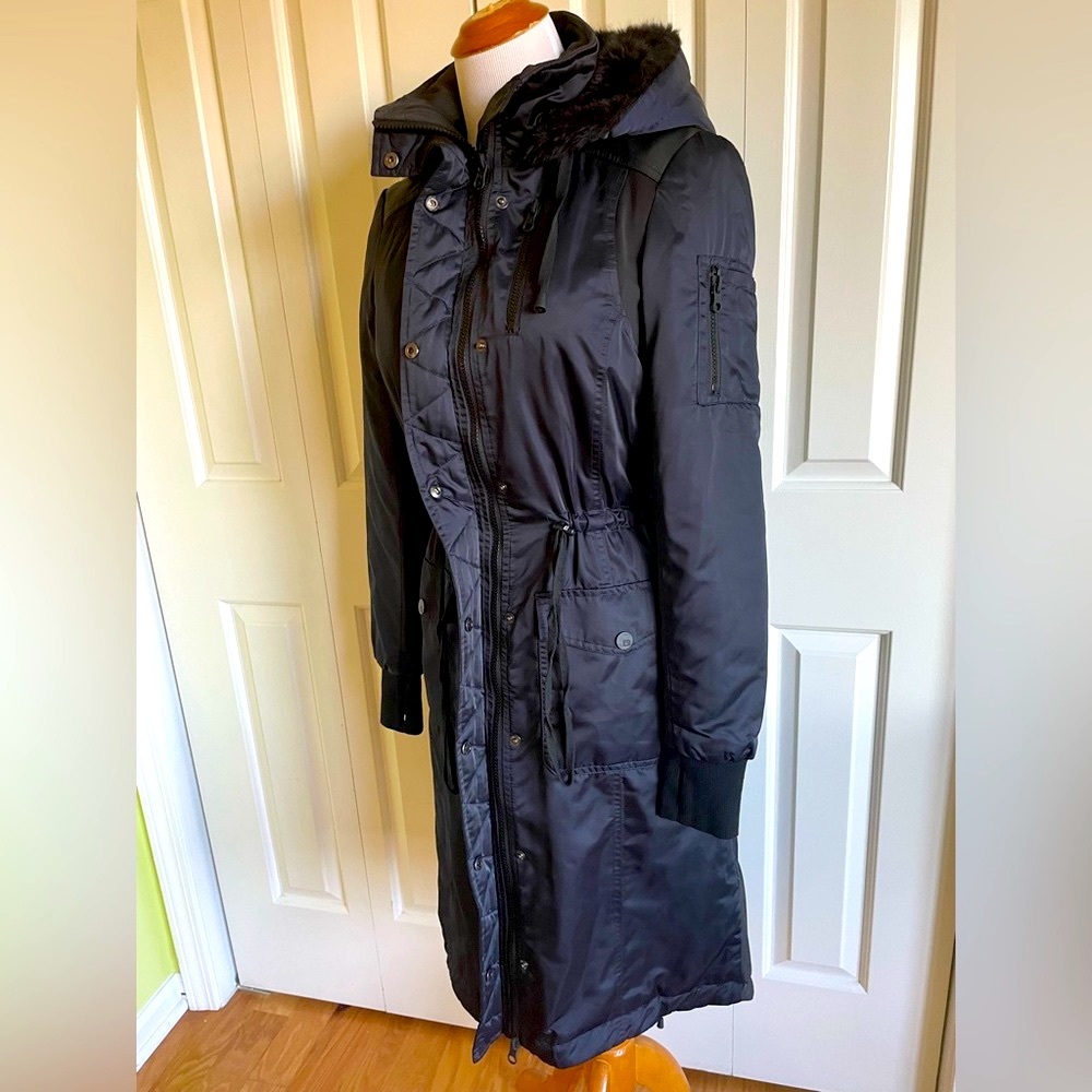 BLANC NOIR Women Navy Parka Coat XS EUC